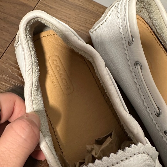 ❌[S O L D]❌ 🆕NWOB Coach Nadia moc loafers, white, Sz 6 - Picture 3 of 6